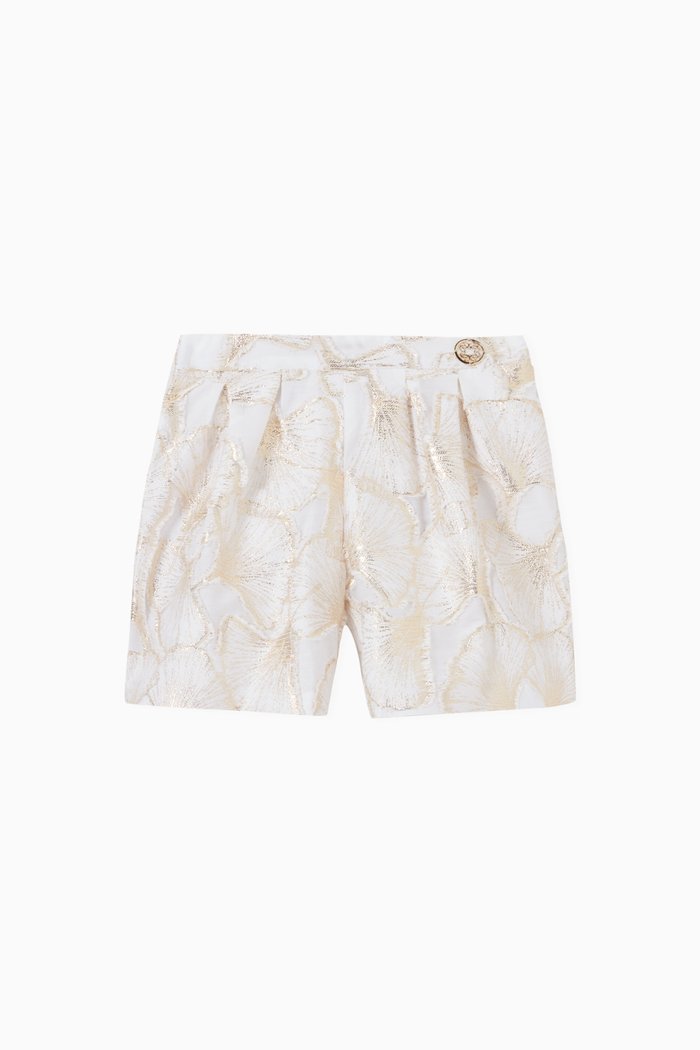 

Floral Shorts in Cotton, White
