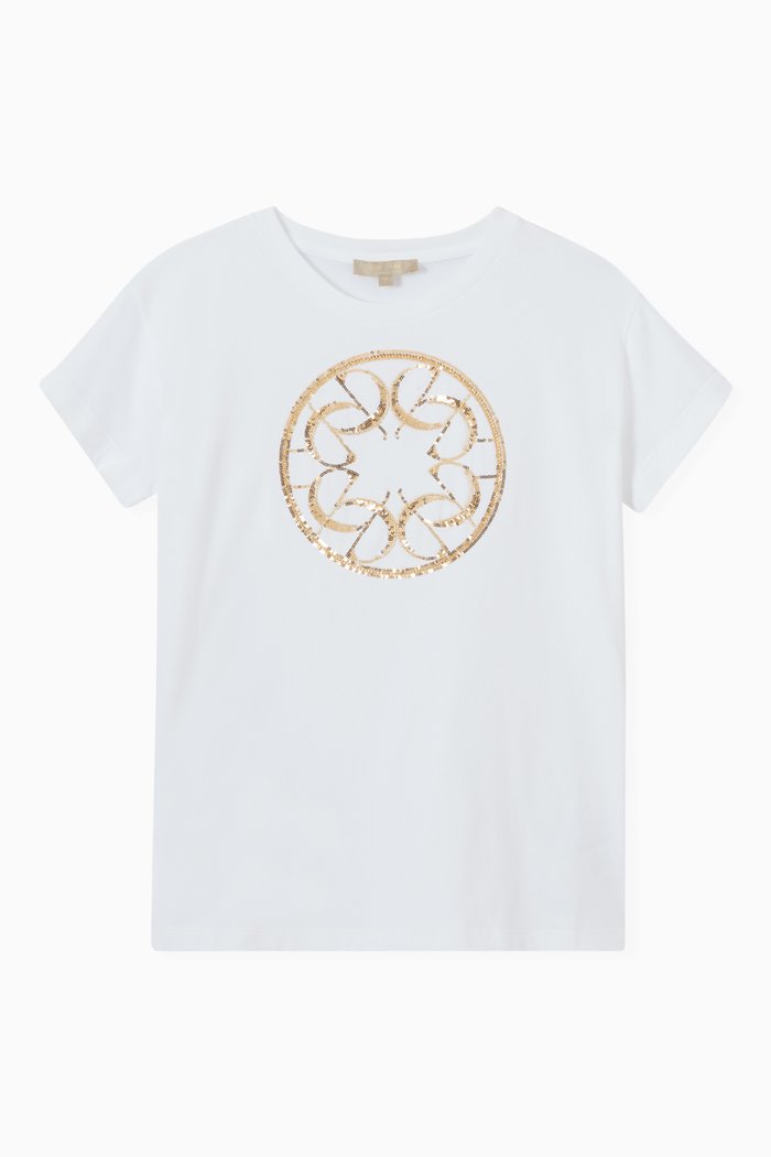 

Sequin Logo T-shirt in Cotton, White