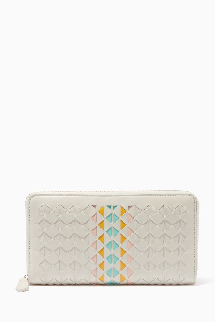 

Zip Around Wallet in Mosaico Leather, Multicolour