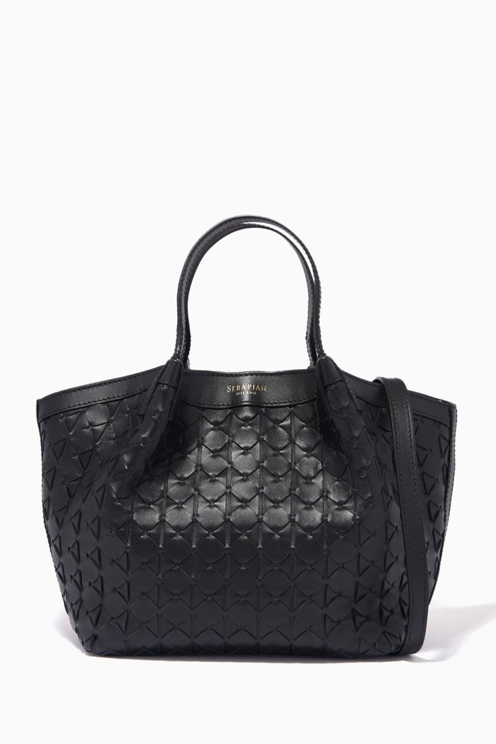 

Mini Secret Bag in Mosaico Leather, Black