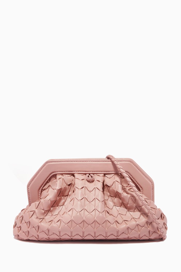 

Secret Clutch Bag in Mosaico Leather, Pink