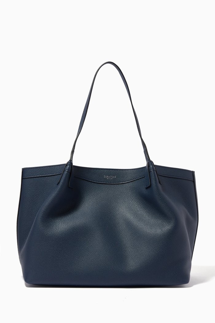 

Small Secret Tote Bag in Leather, Blue