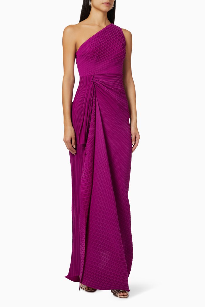 

Dyas One-shoulder Gown, Purple