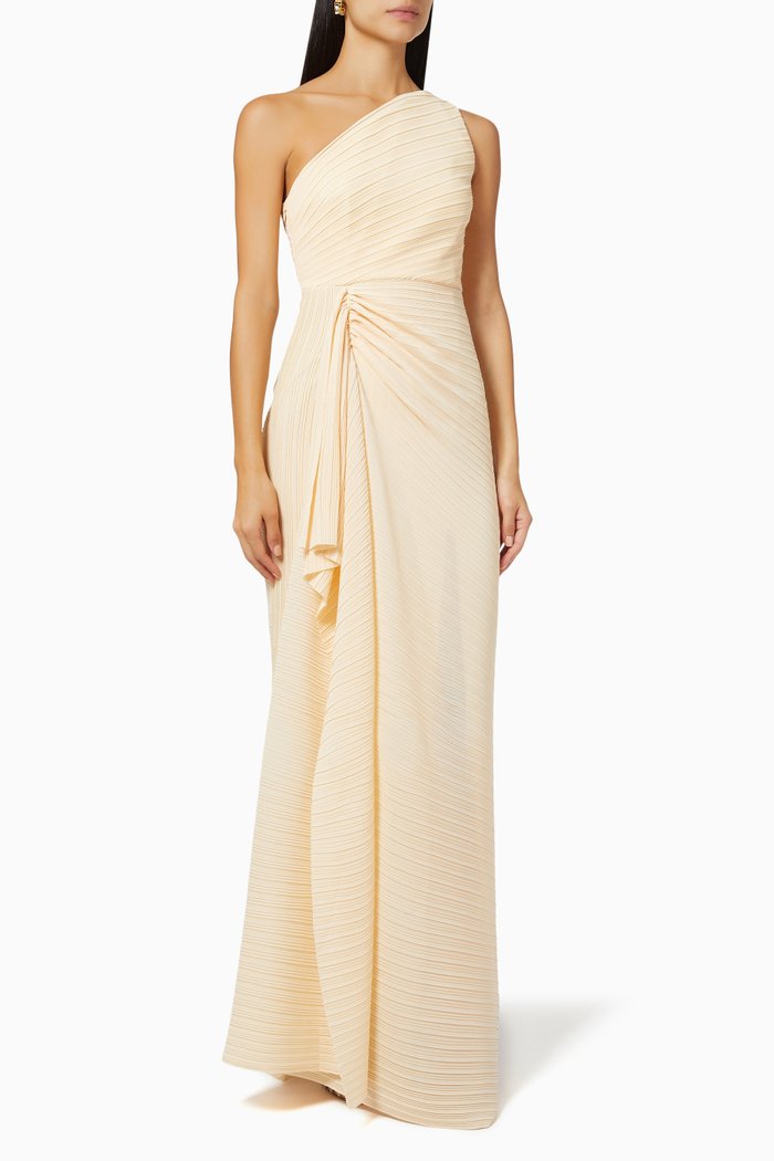 

Dyas One-Shoulder Gown, White