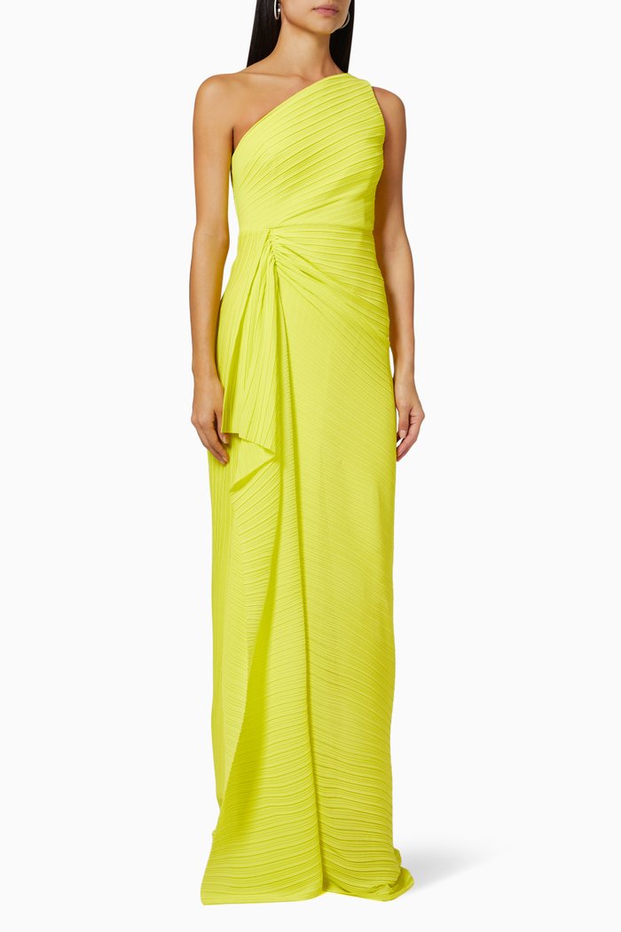 

Dyas One-shoulder Gown, Yellow