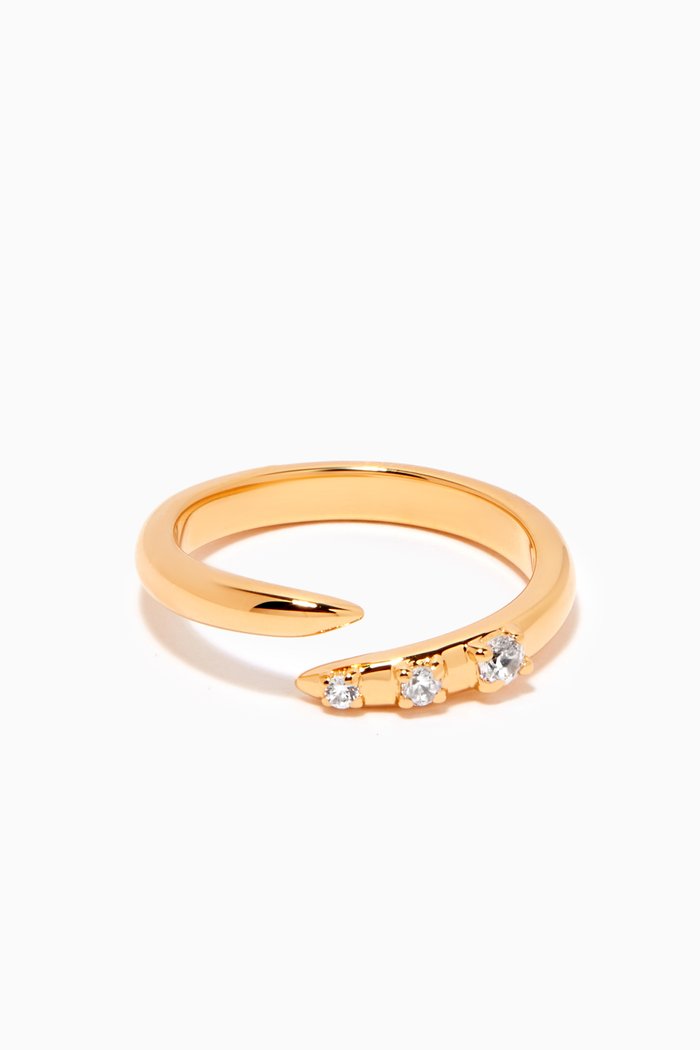 Claw Studded Ring in 18kt Gold-plated Vermeil