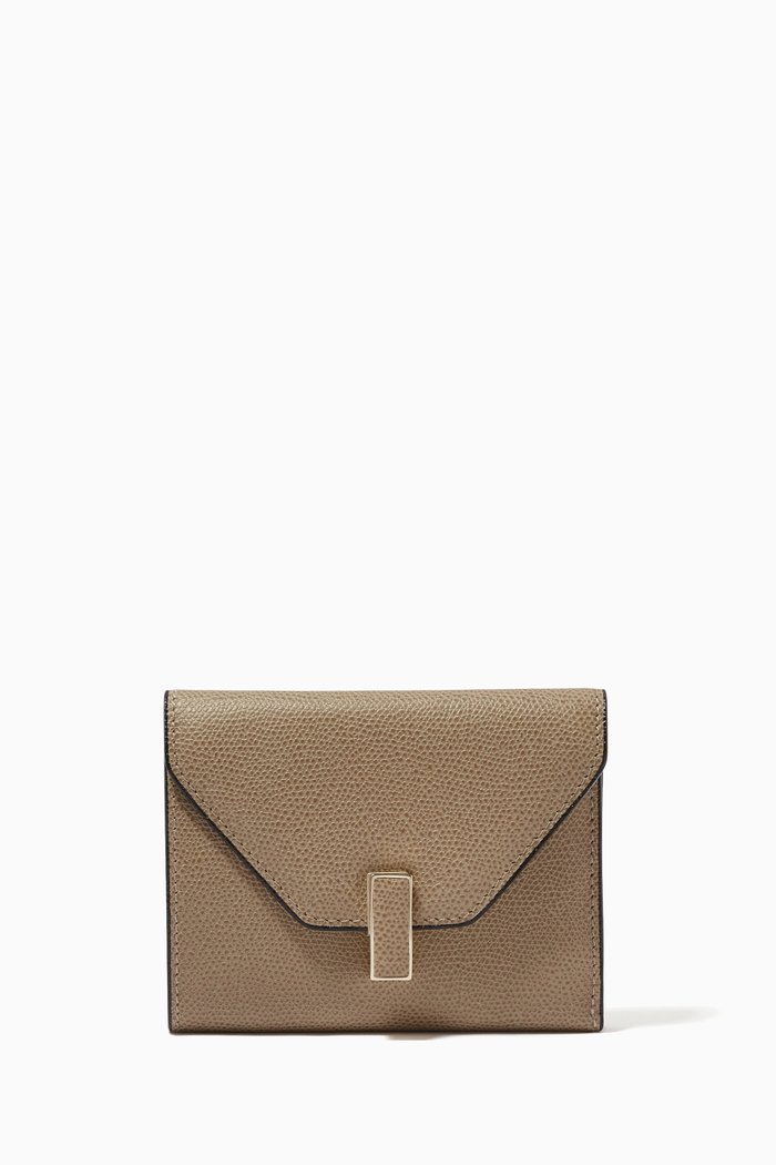 

Iside Compact Wallet in Leather, Neutral