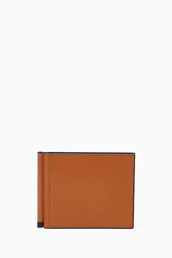 

Simple Grip Wallet in Leather, Brown