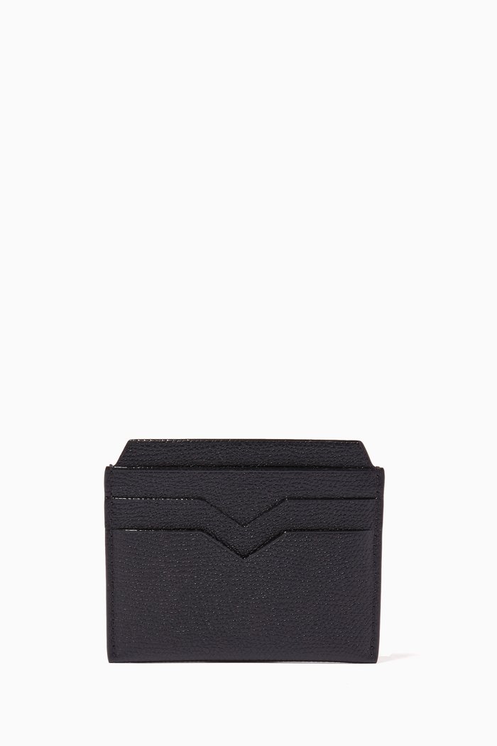 Card Case in Leather, Black