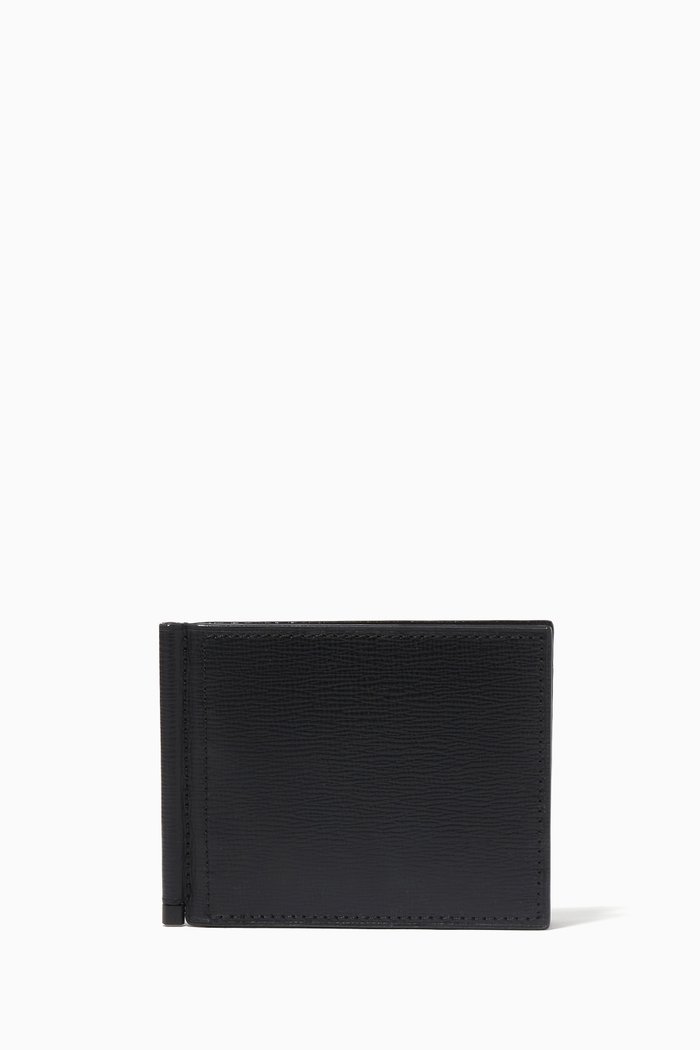 

Simple Grip Wallet in Leather, Black