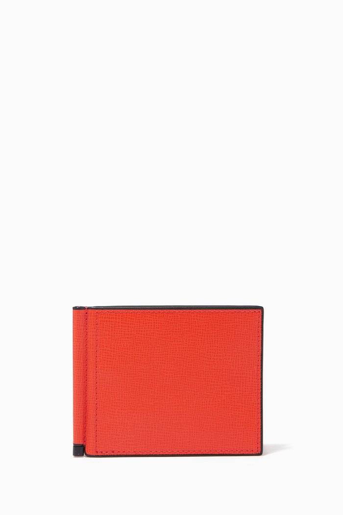

Simple Grip Wallet in Leather, Orange