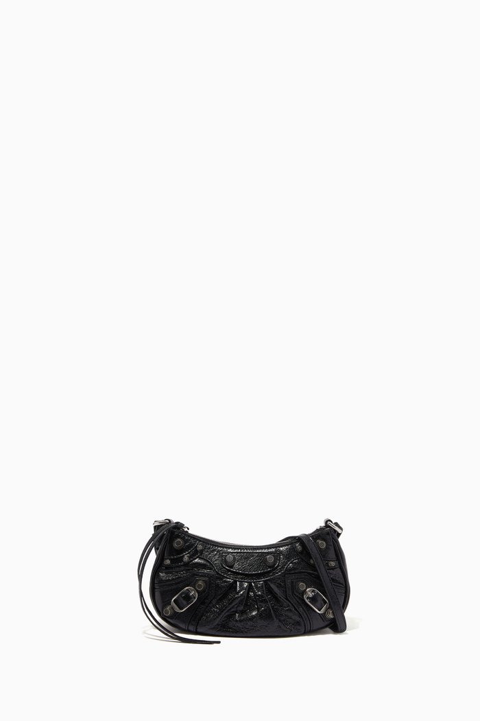 

Le Cagole Mini Purse with Chain in Arena Lambskin, Black