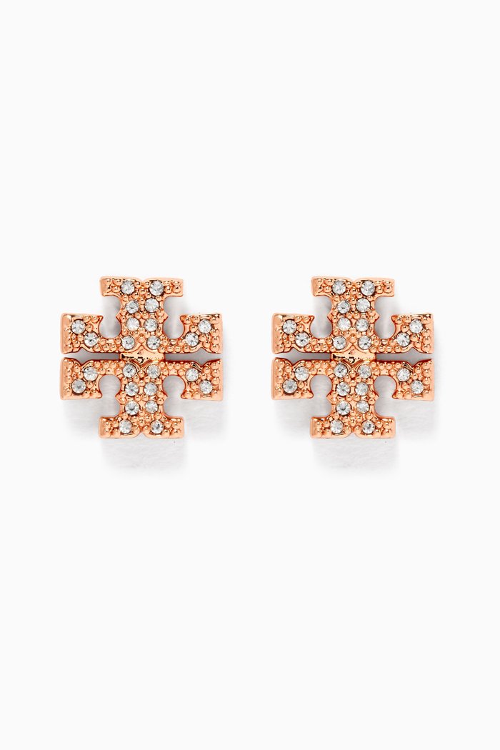 

Kira Pavé Stud Earrings in 18k Rose Gold-plated Brass