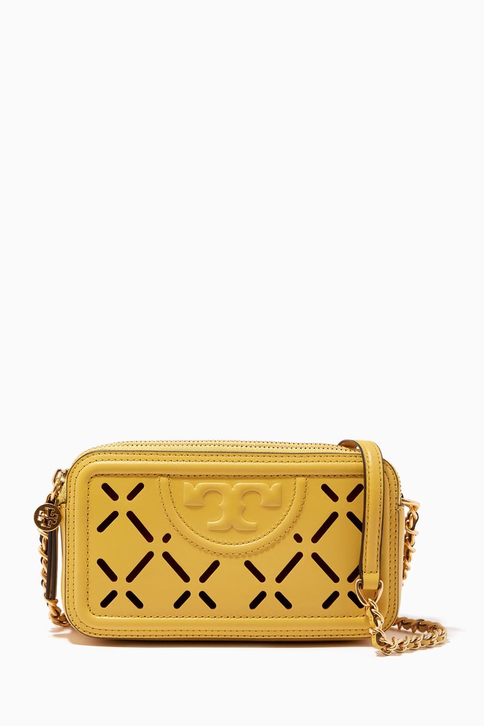 Fleming Diamond Perforated Mini Bag in Leather, Multicolour