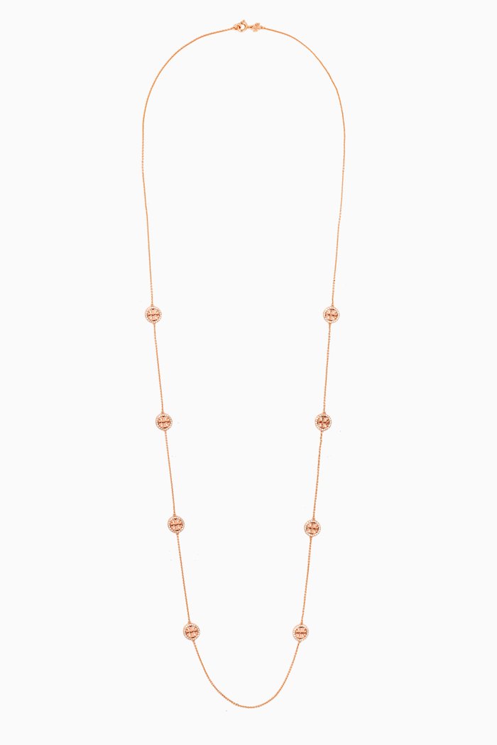 

Miller Pavé Long Necklace in Brass, Gold