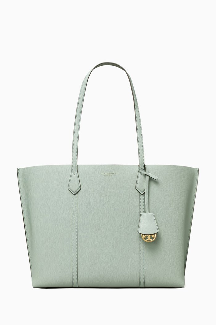 Perry Tote Bag in Pebbled Leather, Blue