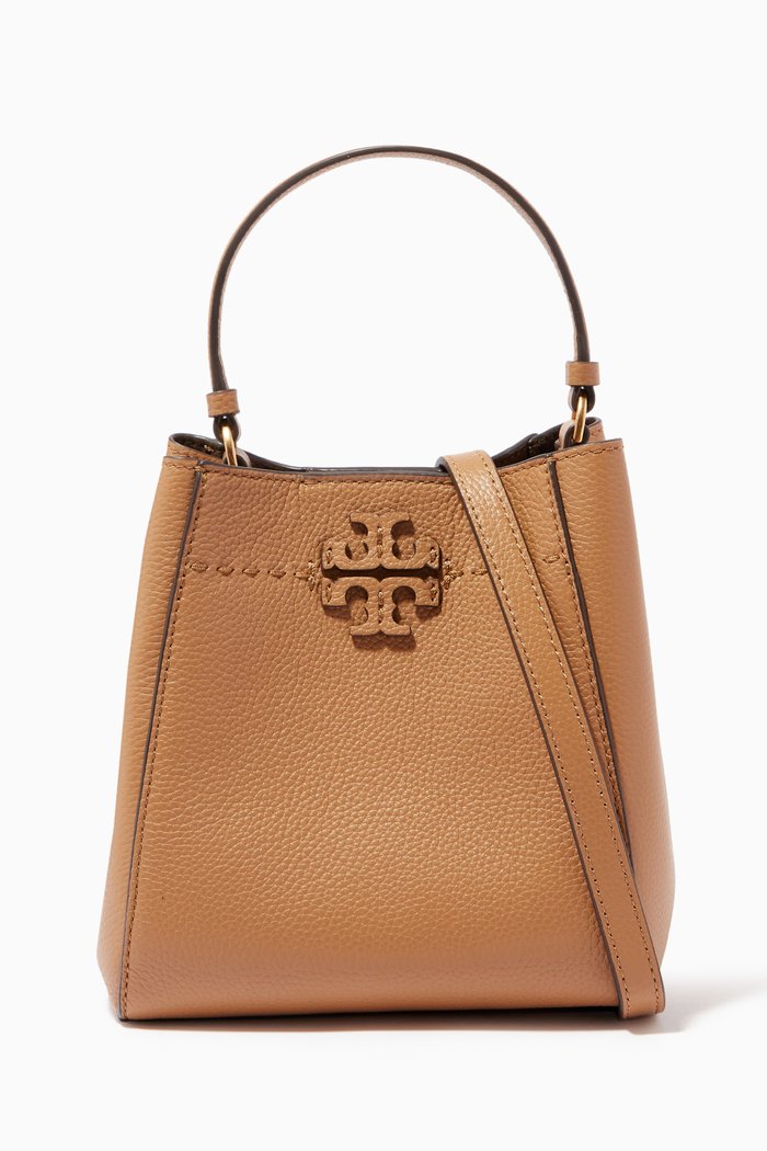 

McGraw Small Bucket Bag in Leather, Brown