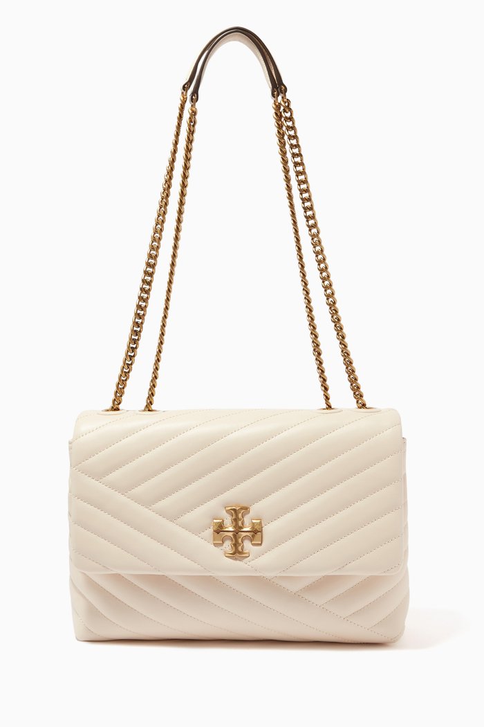 

Kira Chevron Convertible Bag in Quilted leather, Neutral