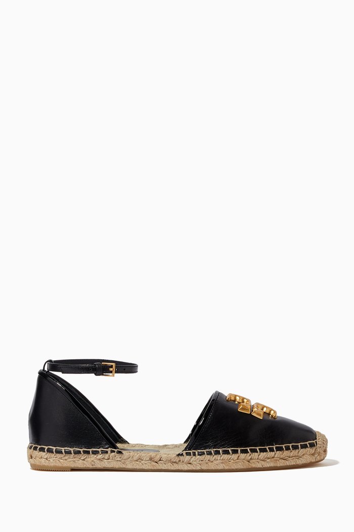 

Eleanor D’Orsay Espadrille in Leather & Jute, Black
