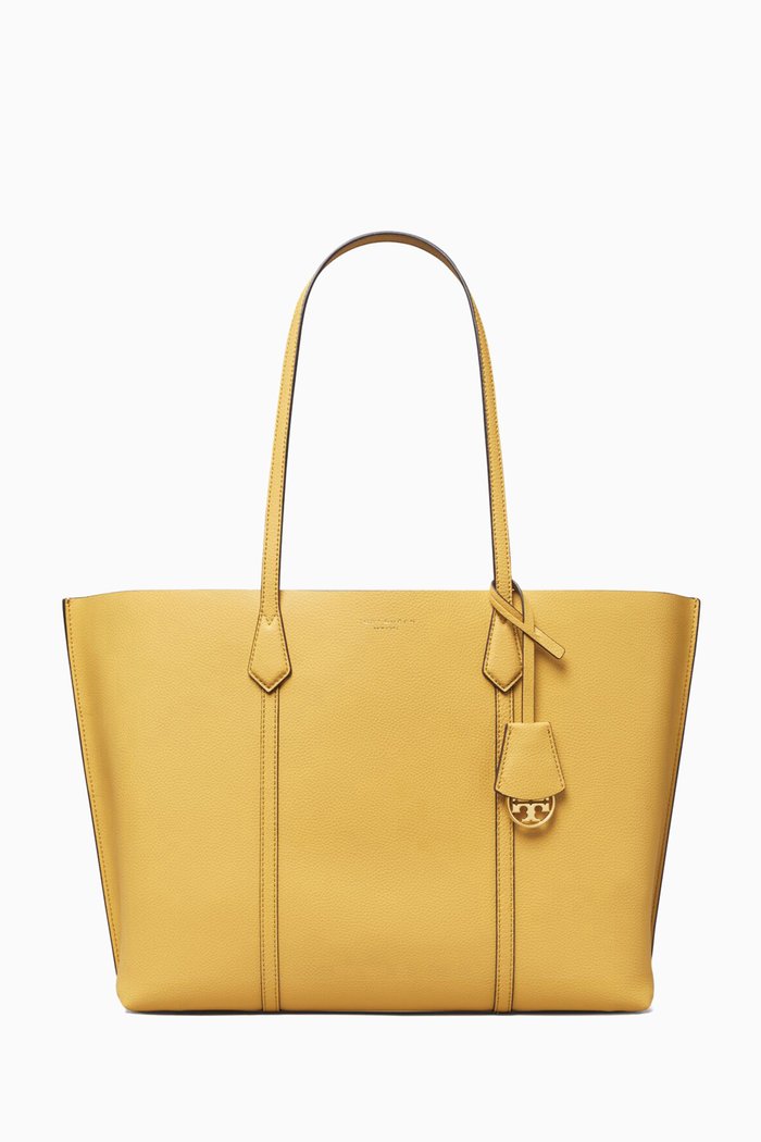 

Perry Tote Bag in Pebbled Leather, Gold