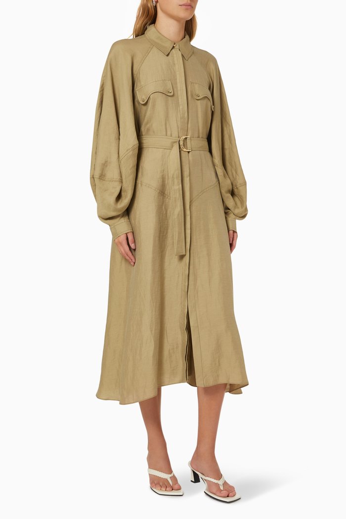 

Andover Dress in Linen, Brown