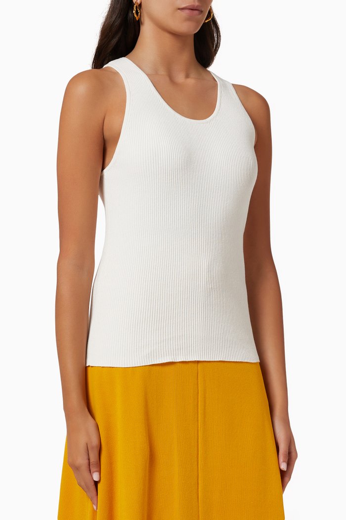 

Athletic Tank in Organic Cotton Rib-knit, Neutral