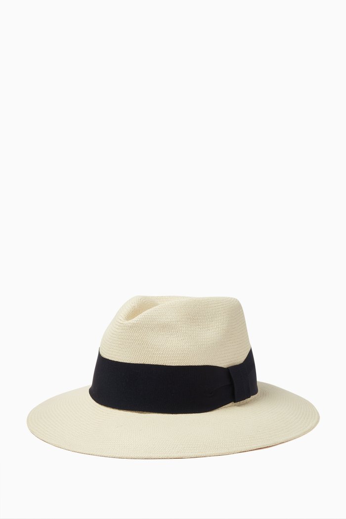 

Rafael Wide Ribbon Panama Hat, Blue