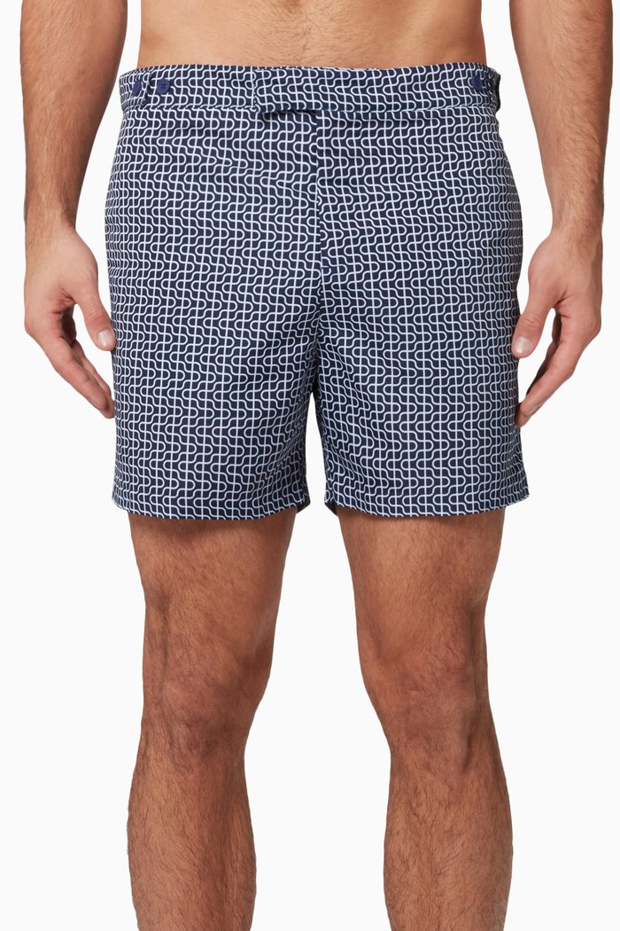 

Tailored Swim Shorts in Hammock Print, Blue