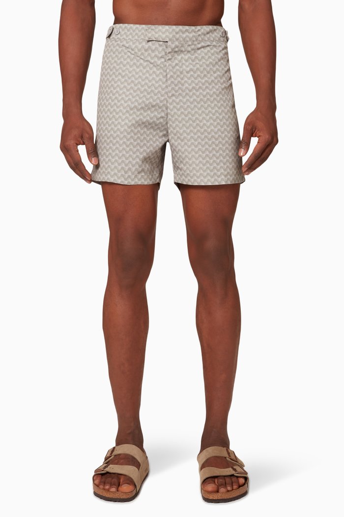

Tailored Swim Shorts in Underwater Copacabana Mirage Print, Neutral