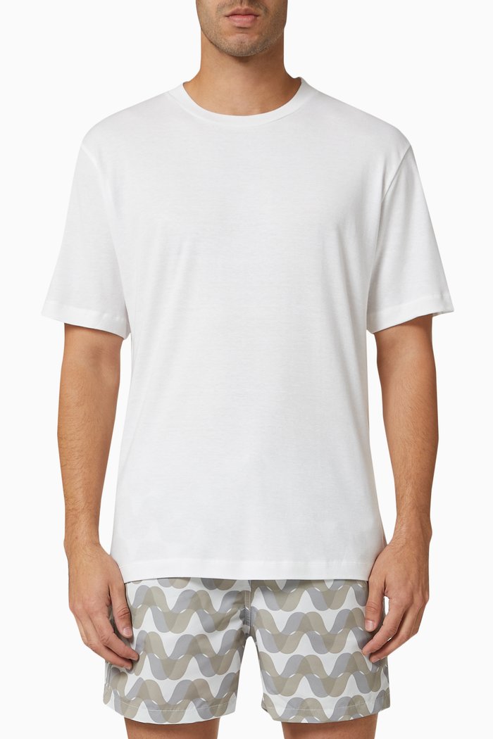 Dinis Crewneck T-shirt in Jersey, White