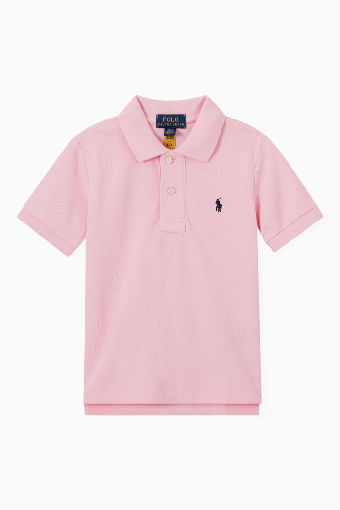 

Basic Logo Polo Shirt in Cotton, Pink
