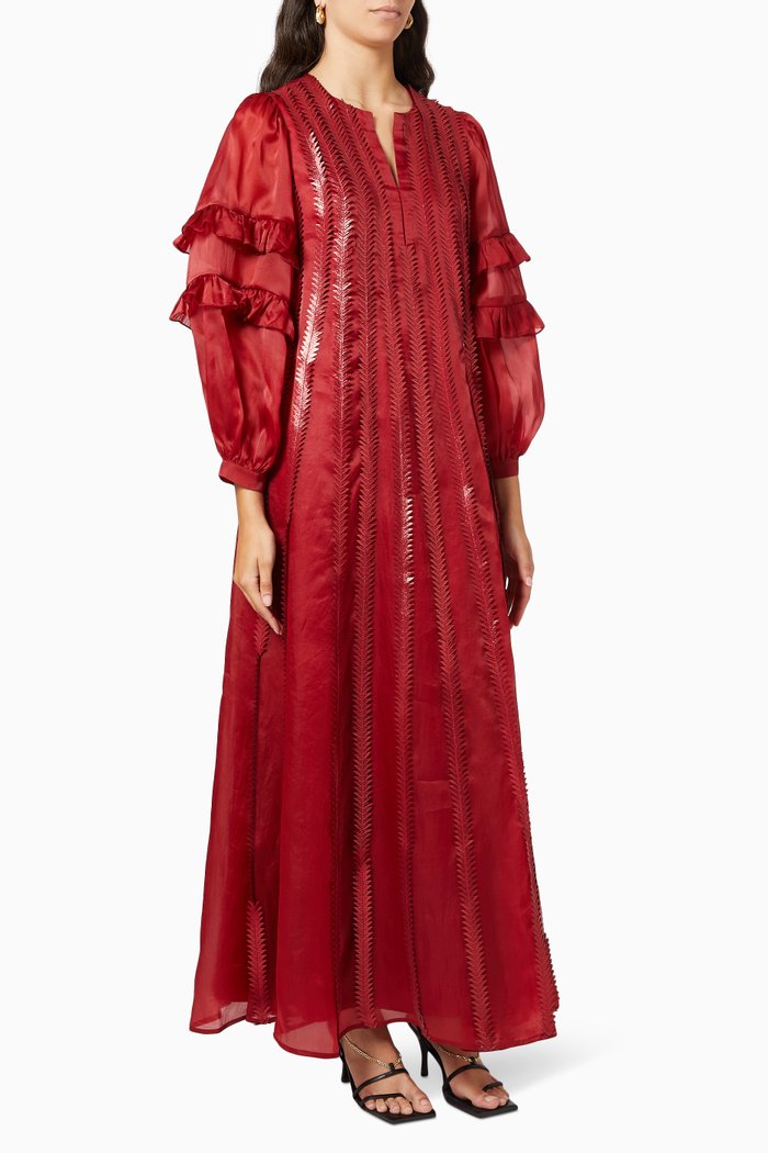 

Rochelle Dress in Organza, Red