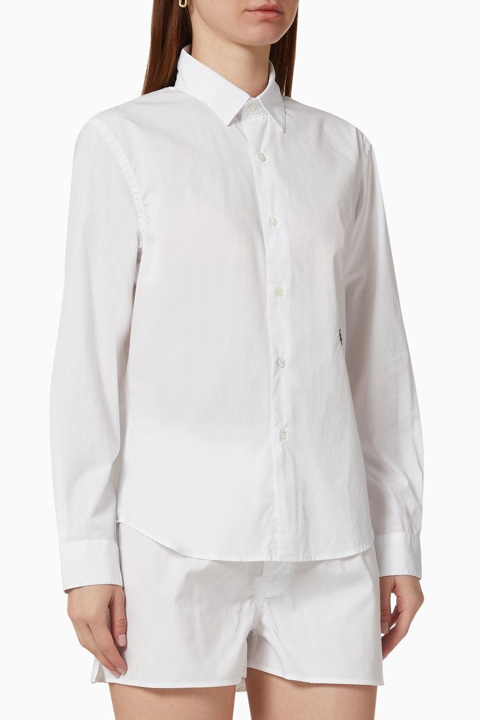 

Charlie Sleep Shirt in Cotton Poplin, White