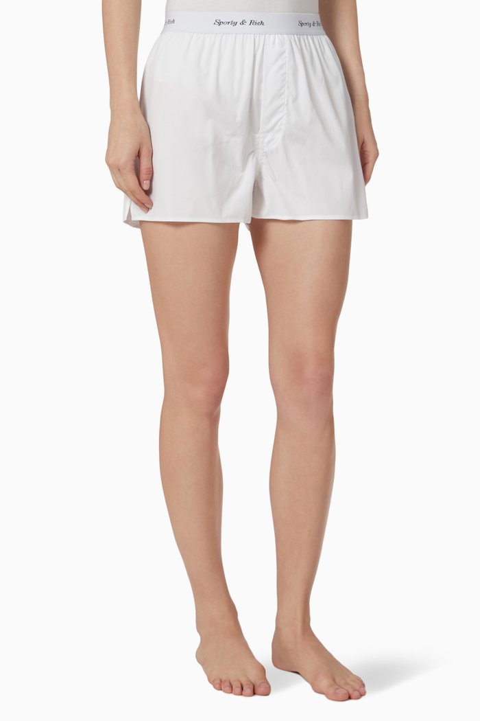 

Cassie Boxer Shorts in Cotton Poplin, White