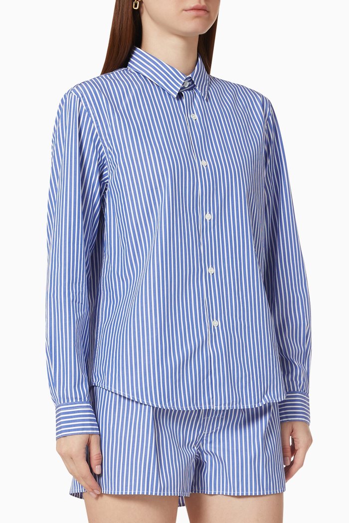 

Charlie Sleep Shirt in Cotton Poplin, Blue