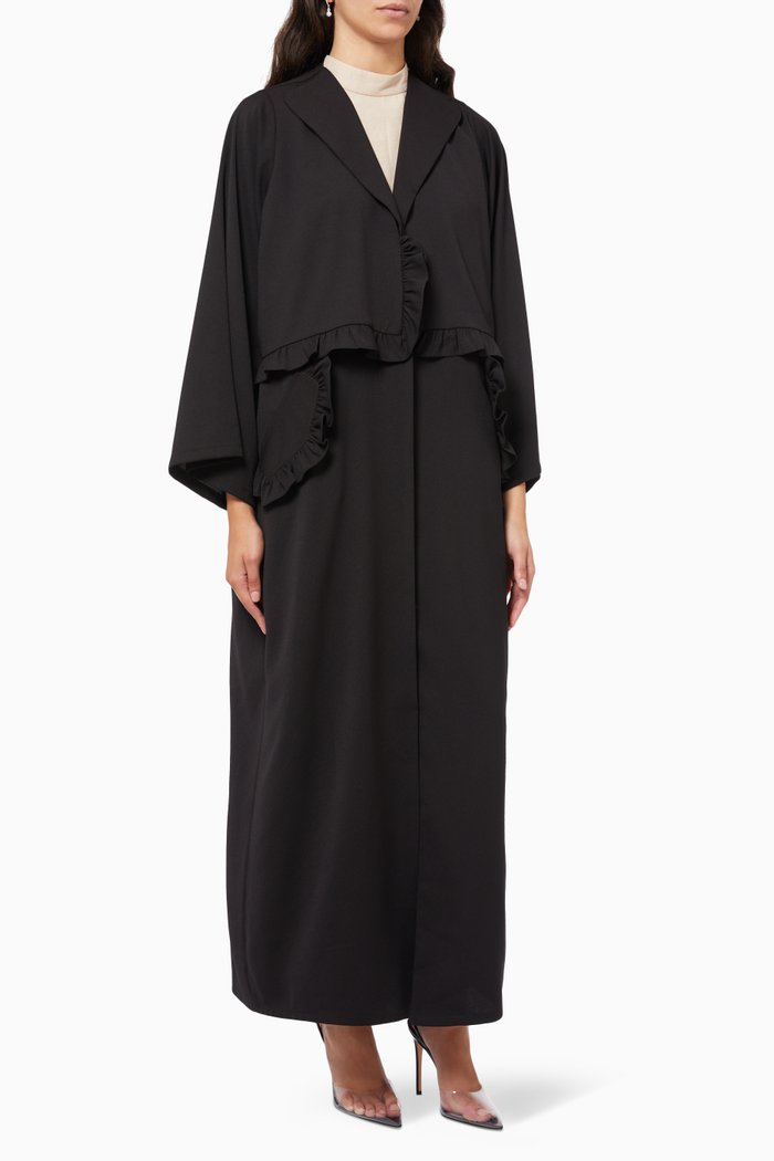 Trench Coat Abaya, Black
