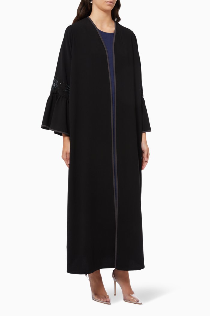 

Embellished Abaya in Crepe, Multicolour