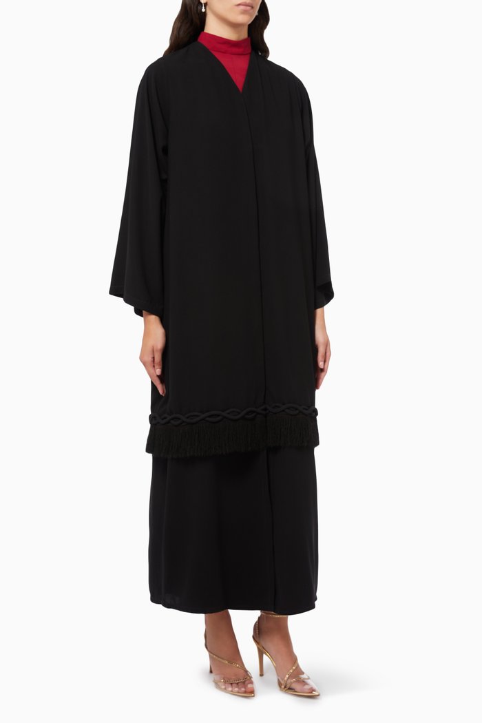 

Fringed Abaya, Black