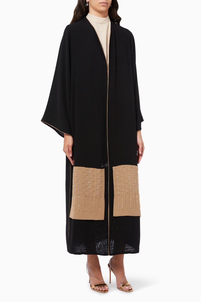

Beaded Panel Abaya, Multicolour