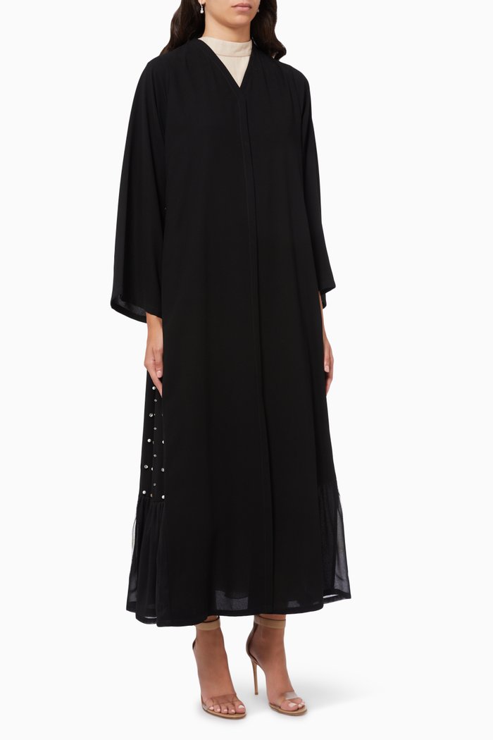 

Embellished Abaya in Crepe, Multicolour