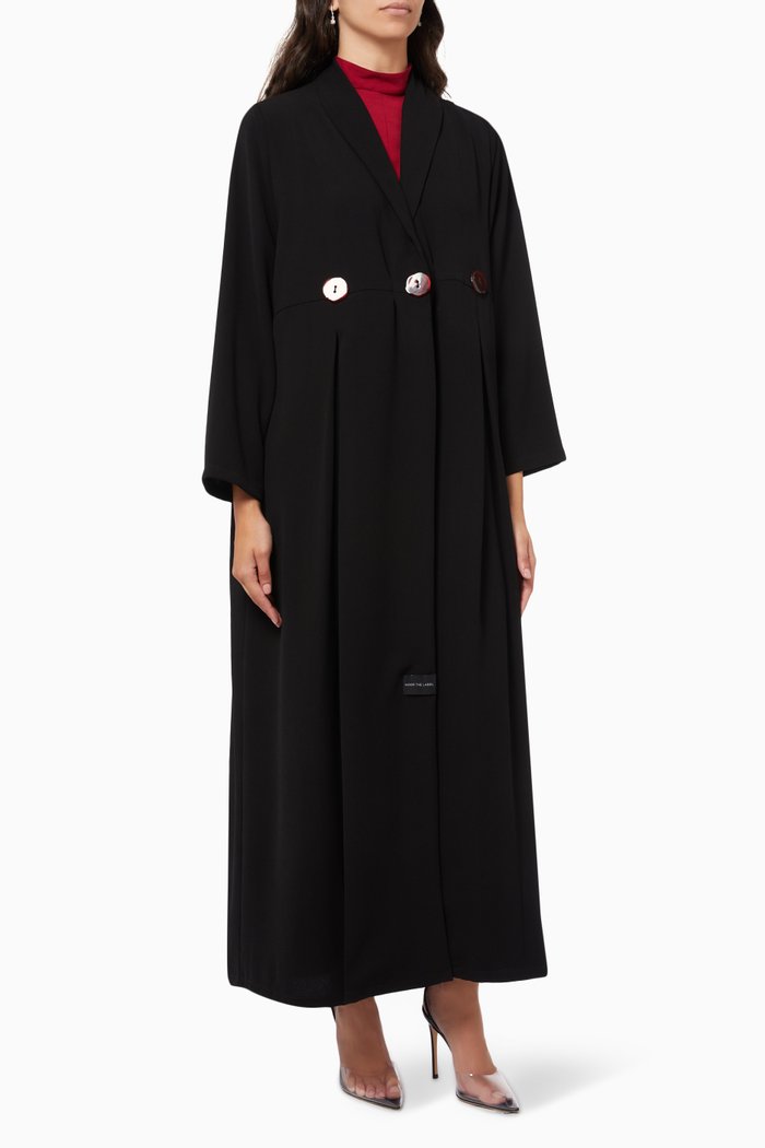 

Button Abaya, Black
