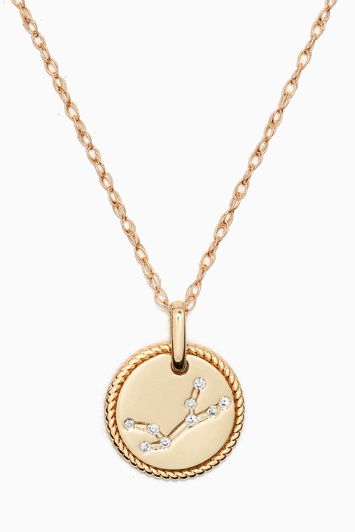 

Mini Virgo Medallion Necklace in 10kt Yellow Gold