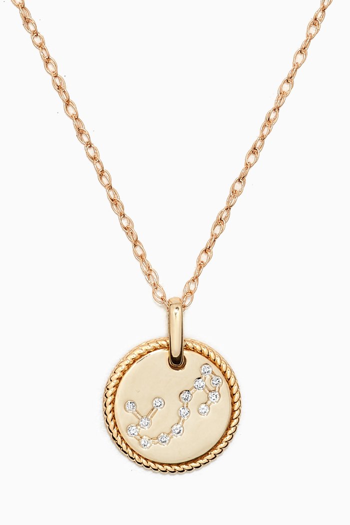 

Mini Scorpio Medallion Necklace in 10kt Yellow Gold