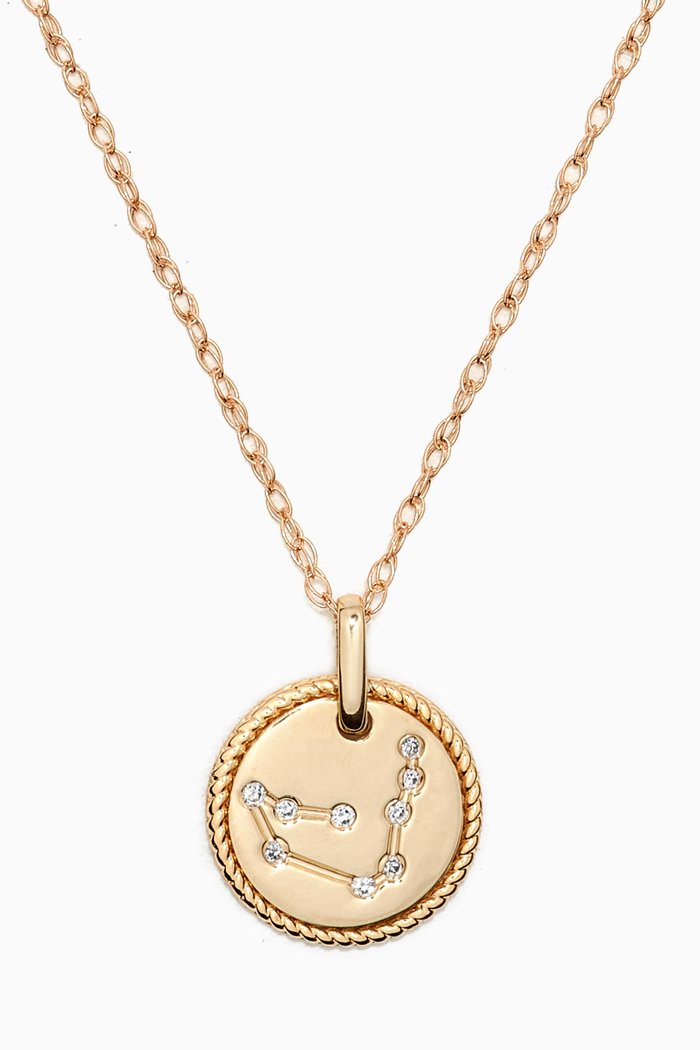 

Mini Capricorn Medallion Necklace in 10kt Yellow Gold