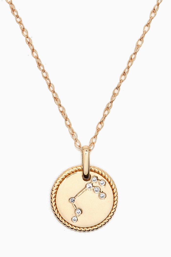 

Mini Aries Medallion Necklace in 10kt Yellow Gold