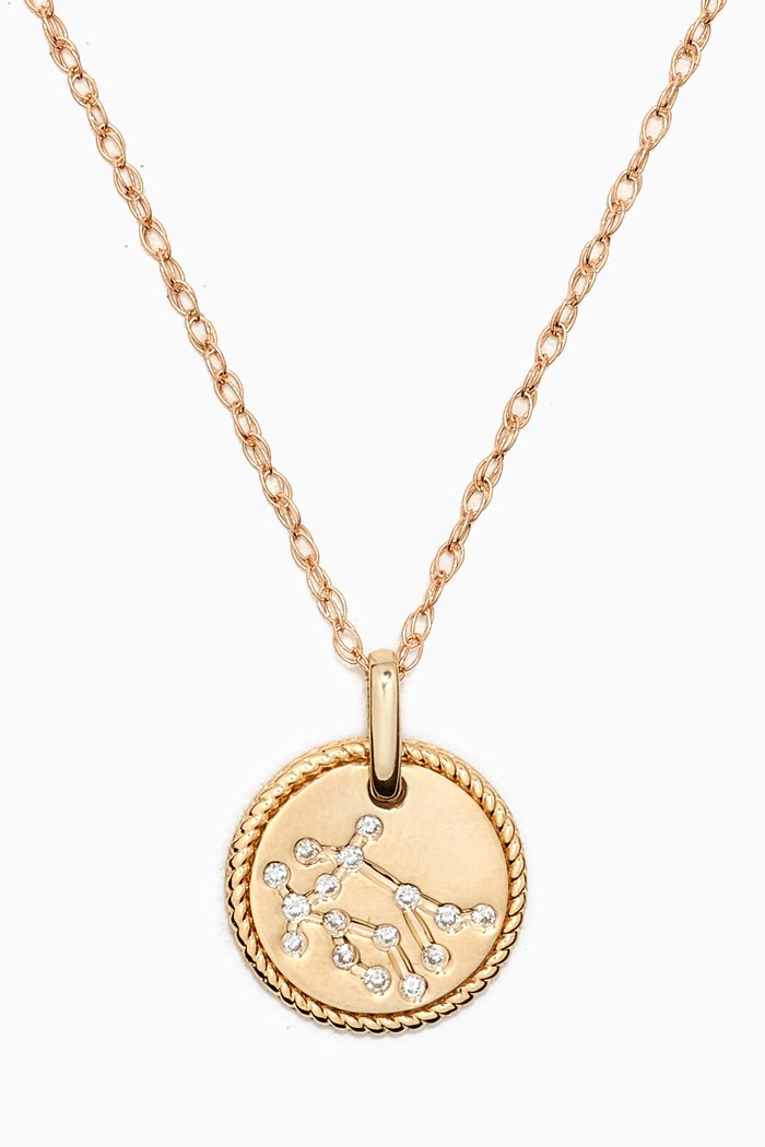 

Mini Gemini Medallion Necklace in 10kt Yellow Gold