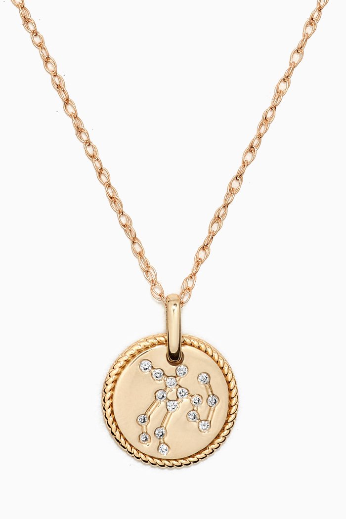 

Mini Sagittarius Medallion Necklace in 10kt Yellow Gold