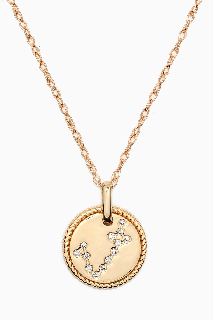 

Mini Pisces Medallion Necklace in 10kt Yellow Gold
