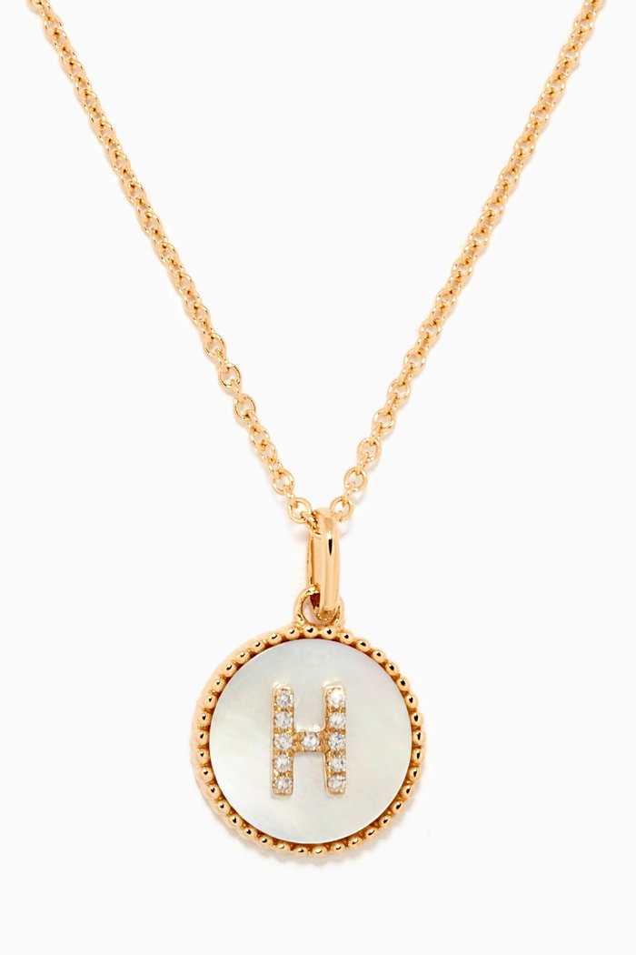 

Moonlight Diamond Initial Necklace in 10kt Yellow Gold