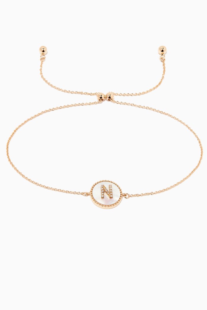 

Moonlight Diamond Initial Bracelet in 10kt Yellow Gold